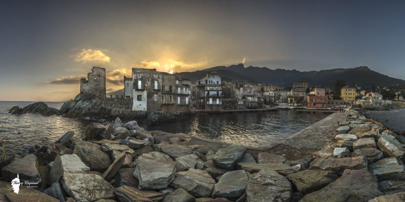 Erbalunga Cap Corse,photo de paysages panoramiques, photographe Corse,Coucher de soleil sur Erbalunga,Thierry Raynaud