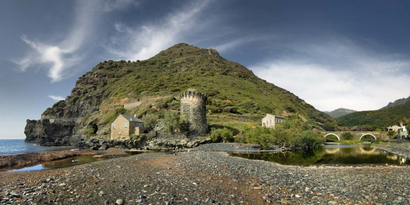Marine de Negru en panoramique ,poster du cap corse,photographe corse ThierryRaynaud