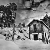 la petite gare dans la forêt, photos fine Art noir et blanc, photos d'art encadrées, Thierry Raynaud, 