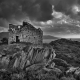 La citadelle de Corte , ruines en corse, paysages en noir et blanc,photos encadrées de paysages, artiste corse,,