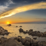 Photo panoramique corse – Coucher de soleil à Isolella 180°