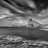 Poster art noir blanc paysages Corse, photo de mer ,Thierry Raynaud