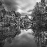 pont génois en noir et blanc, Spin a Cavallu ,thierry raynaud