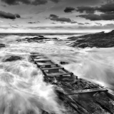 , la mer en n oir et blancTumulte côtier en corse ,thierry raynaud