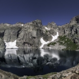 Lac du Capitello dans la vallée de la Restonica – Photo de montagne Corse : Lac de Capitello, Restonica – Tirage photo panoramique